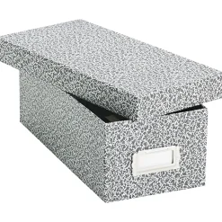 Index Cards*Oxford Reinforced Board Card File with Lift-Off Cover, 3" x 5", 1200-Capacity, Black, 4 1/4"H x 12"W x 5 5/8"D (40588)