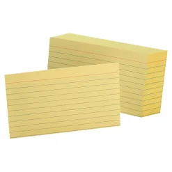 Index Cards*Oxford Ruled 3" x 5" Index Cards, Lined, Canary, 100/Pack (OXF 7321 CAN)