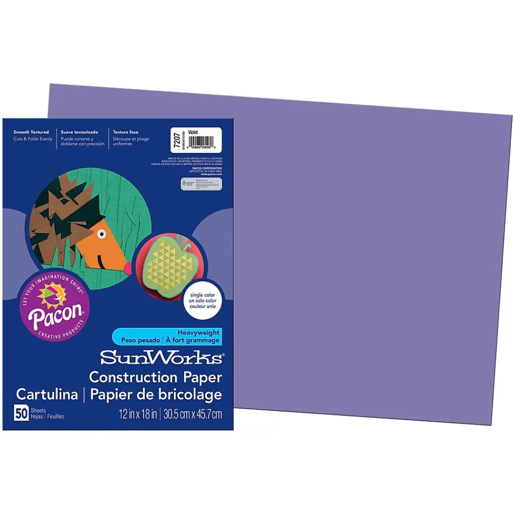 Construction Paper*Pacon 12" x 18" Construction Paper, Violet, 50 Sheets/Pack (PAC7207)