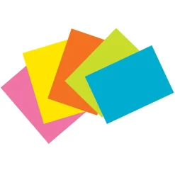 Index Cards*Pacon ® 4" x 6" Index Cards, Blank, Bright Assorted Colors, 100/Pack, 6 Packs/Bundle (PAC1721-6)