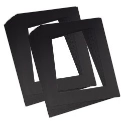 Photo Paper*Pacon ® Pre-Cut Mat Frames, 11.5" x 16.75" Frame, 8" x 10.75" Window, Black, 12 Per Pack, 2 Packs (PAC72560-2)