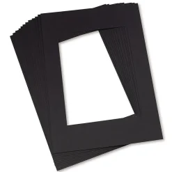 Photo Paper*Pacon ® Pre-Cut Mat Frames, 11.5" x 16.75" Frame, 8" x 10.75" Window, Black, 12 Per Pack, 2 Packs (PAC72560-2)