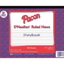 Classroom Paper*Pacon Storybook Paper for D'Nealian Programs 8-1/2" x 11", 1/2" Long Way Ruled, White, 500 Sheets/Pack (PAC2693)