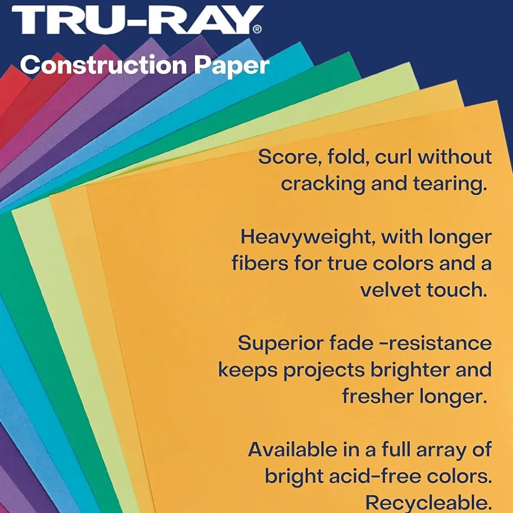 Construction Paper*Pacon Tru-Ray 9" x 12" Construction Paper, Magenta, 50 Sheets/Pack (PAC103000)