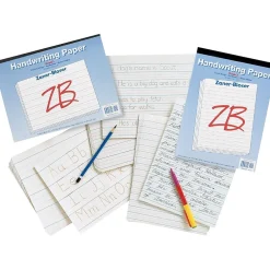 Classroom Paper*Zaner-Bloser Pacon Broken Midline Newsprint Paper, 10-1/5" x 8", 3/4" Ruled, White, 500 Sheets/Pk