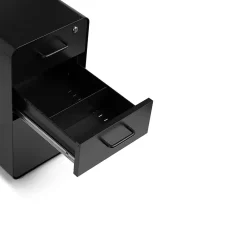 File Cabinets*Poppin Black Slim Stow 3-Drawer Vertical File Cabinet, Black (104666)