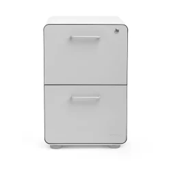 File Cabinets*Poppin , Stow 2-Drawer File Cabinet, White & Light Gray (101834)