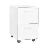 File Cabinets*Poppin Stow 2-Drawer Mobile Vertical File Cabinet, Letter/Legal Size, Lockable, 25"H x 15.75"W x 20"D, White (100914)