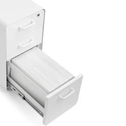 File Cabinets*Poppin White Slim Stow 3-Drawer Vertical File Cabinet, White (104667)