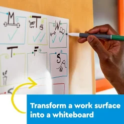 Dry Erase*Post-it Easy Erase Plastic Adhesive Dry-Erase Whiteboard, 8' x 4' (FWS8X4)