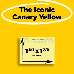 Post-It Notes*Post-it Notes, 1 3/8" x 1 7/8", Collection, 100 Sheet/Pad, 24 Pads/Pack (65324VADB) Canary