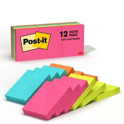 Post-It Notes*Post-it Notes, 1 3/8" x 1 7/8", Collection, 100 Sheet/Pad, 12 Pads/Pack (653AN) Poptimistic