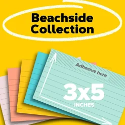 Post-It Notes*Post-it Notes, 3" x 5", Collection, 100 Sheet/Pad, 5 Pads/Pack (655AST) Beachside Café