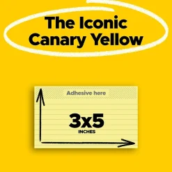 Sticky Notes*Post-it Notes, 3" x 5", Canary Collection, Lined, 100 Sheet/Pad, 12 Pads/Pack (635YW)