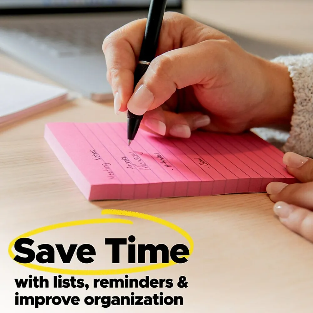 Sticky Notes*Post-it Notes, 3" x 3", Canary Collection, Lined, 100 Sheet/Pad, 6 Pads/Pack (630-6PK) Canary Yellow