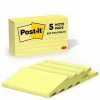 Post-It Notes*Post-it Notes, 3" x 5", Canary Collection, Lined, 100 Sheet/Pad, 5 Pads/Pack (635-5PK)