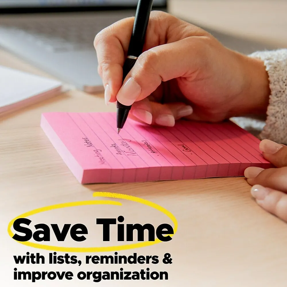 Post-It Notes*Post-it Notes, 4" x 6", Canary Collection, Lined, 100 Sheet/Pad, 5 Pads/Pack (6605PK) Canary Yellow