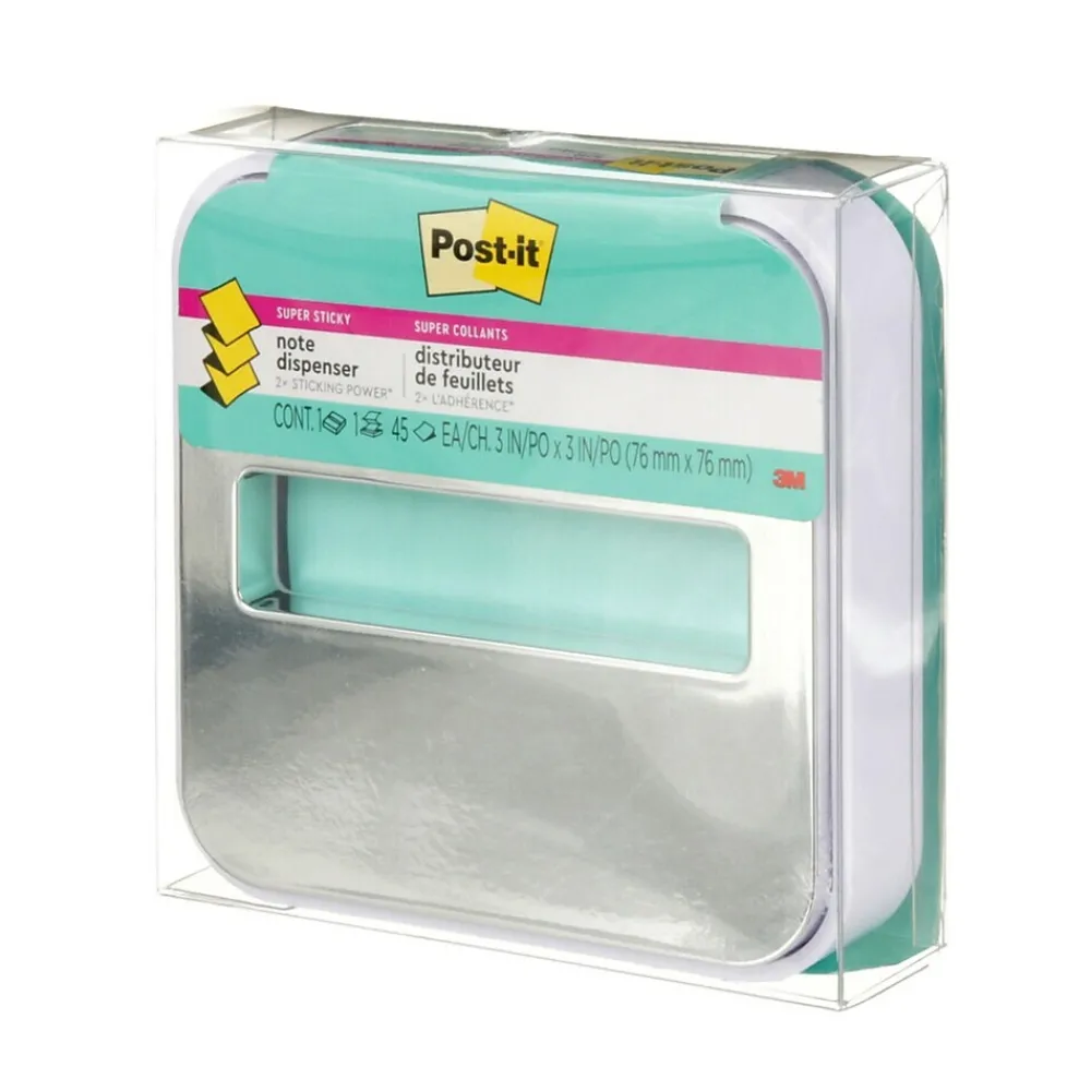 Pop-Up Dispensers*Post-it Pop-Up Dispenser for 3" x 3" Notes, Metallic/White (STL-330-W)