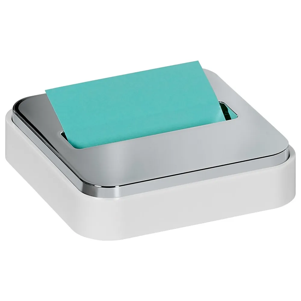 Pop-Up Dispensers*Post-it Pop-Up Dispenser for 3" x 3" Notes, Metallic/White (STL-330-W)