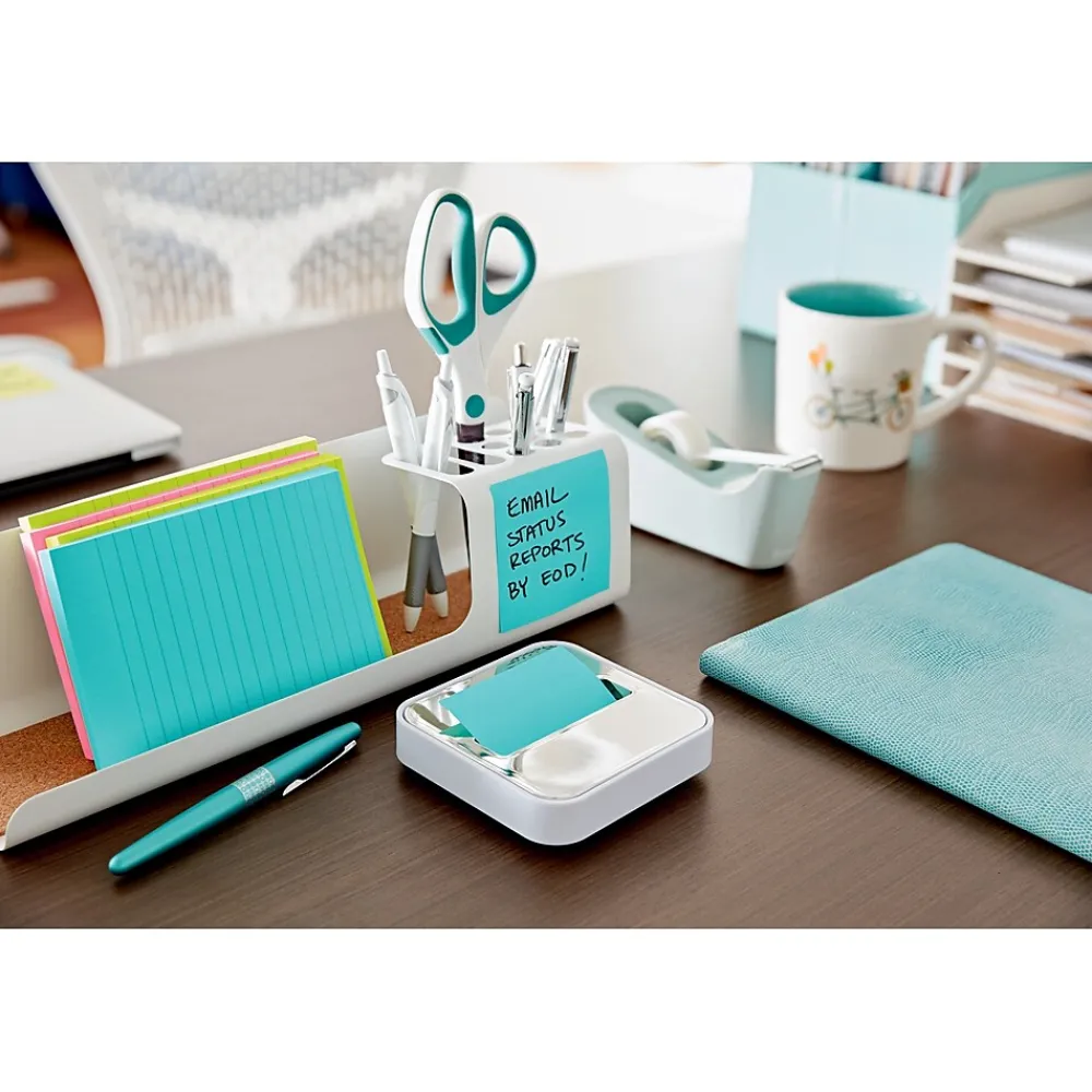 Pop-Up Dispensers*Post-it Pop-Up Dispenser for 3" x 3" Notes, Metallic/White (STL-330-W)