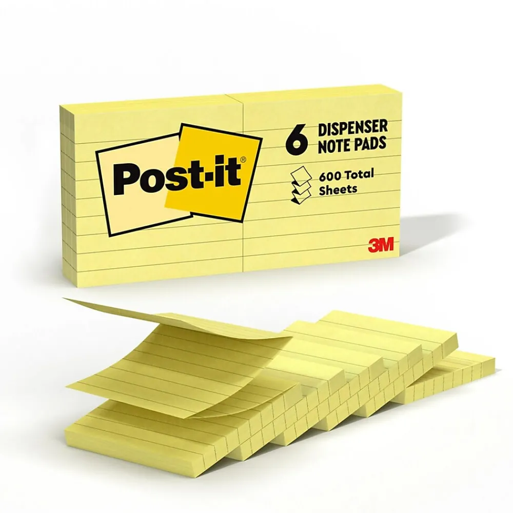Post-It Notes*Post-it Pop-up Notes, 3" x 3", Canary Collection, Lined, 100 Sheet/Pad, 6 Pads/Pack (R335) Canary Lined