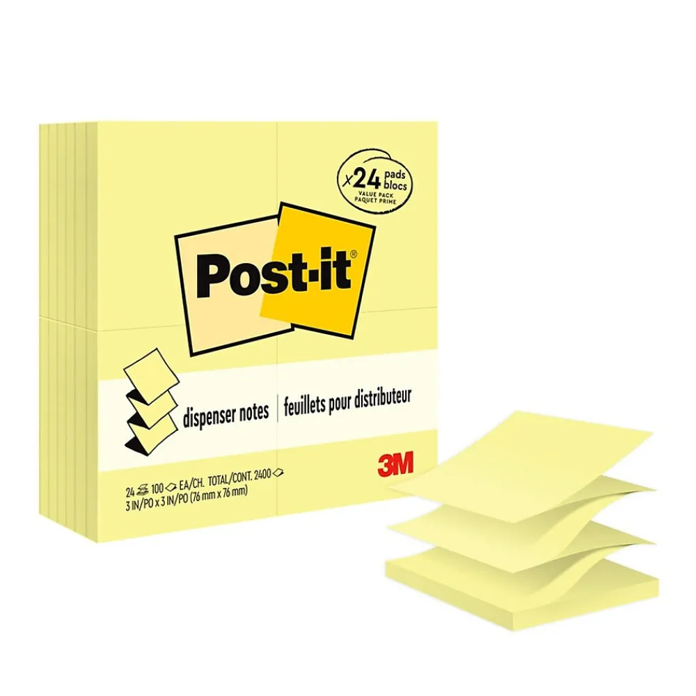 Post-It Notes*Post-it Pop-up Notes, 3" x 3", Canary Collection, 100 Sheet/Pad, 24 Pads/Pack (R33024VAD)