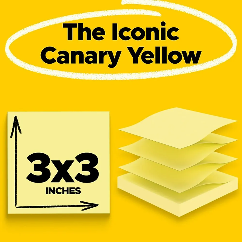 Post-It Notes*Post-it Pop-up Notes, 3" x 3", Canary Collection, 100 Sheet/Pad, 24 Pads/Pack (R33024VAD)