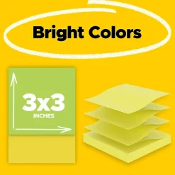 Post-It Notes*Post-it Pop-up Notes, 3" x 3", Jaipur Collection, 100 Sheet/Pad, 3 Pads/Pack (3301-3AU-FF)