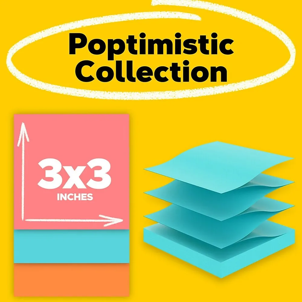 Post-It Notes*Post-it Pop-up Notes, 3" x 3", Collection, 100 Sheet/Pad, 12 Pads/Pack (R33012AN) Poptimistic