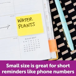 Post-It Notes*Post-it Recycled Notes, 1 3/8" x 1 7/8", Canary Collection, 100 Sheet/Pad, 12 Pads/Pack (653RPYW) Canary Yellow