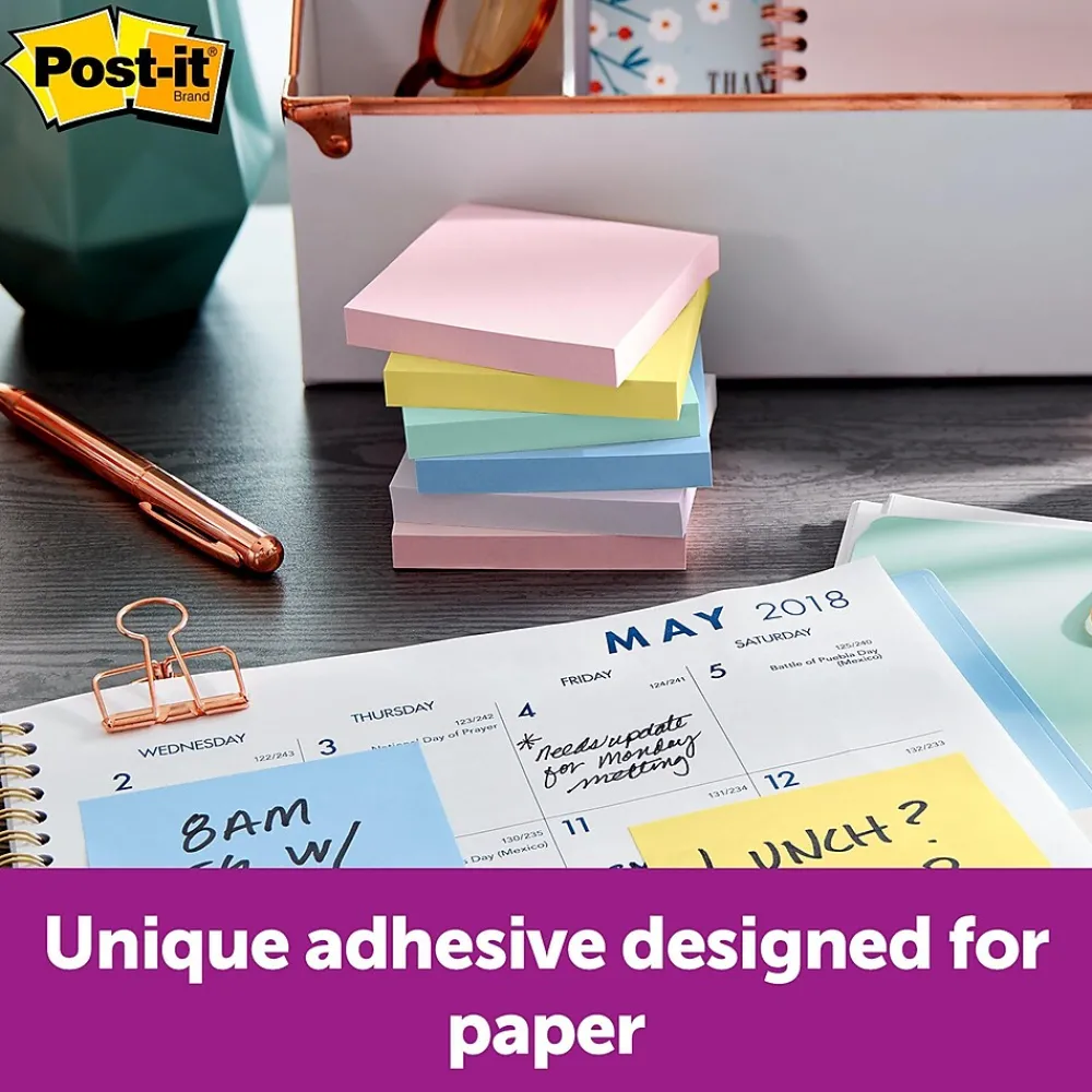 Post-It Notes*Post-it Recycled Notes, 3" x 3", Sweet Sprinkles Collection, 100 Sheet/Pad, 12 Pads/Pack (654-RP-A/654-A)