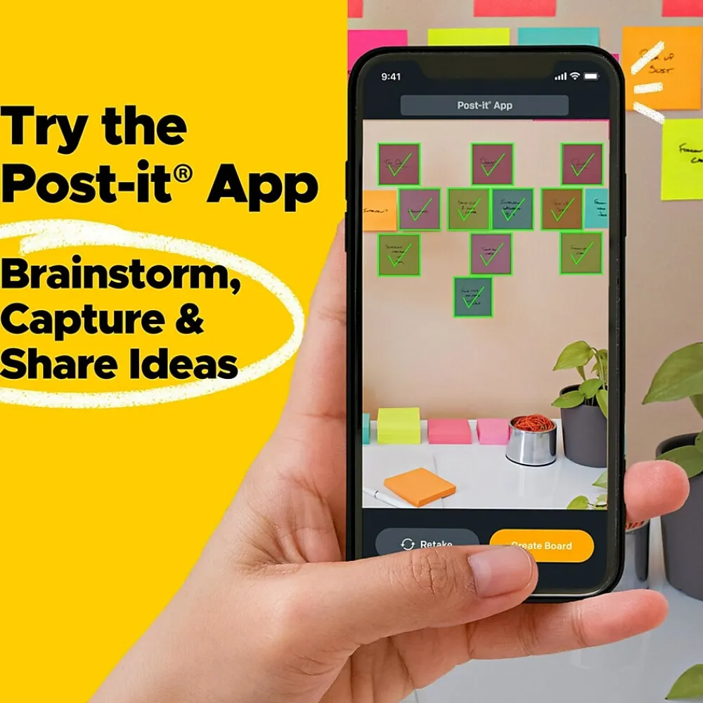 Post-It Notes*Post-it Recycled Super Sticky Notes, 3" x 3", Oasis Collection, 70 Sheet/Pad, 12 Pads/Pack (654R-12SST)