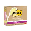 Post-It Notes*Post-it Recycled Super Sticky Notes, 3" x 5", Canary Collection, 70 Sheet/Pad, 12 Pads/Pack (655R-12SSCY)