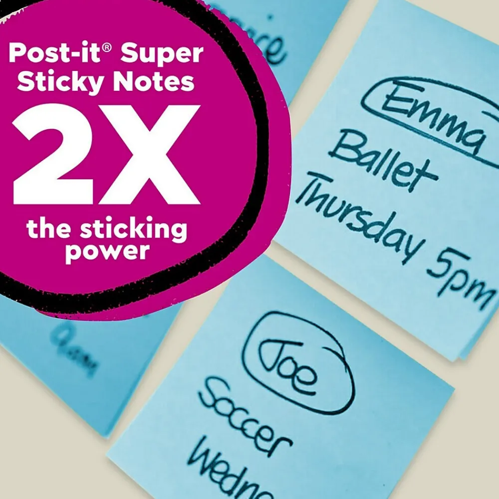Post-It Notes*Post-it Recycled Super Sticky Notes, 3" x 3", Collection, 70 Sheet/Pad, 5 Pads/Pack (654R-5SST) Oasis