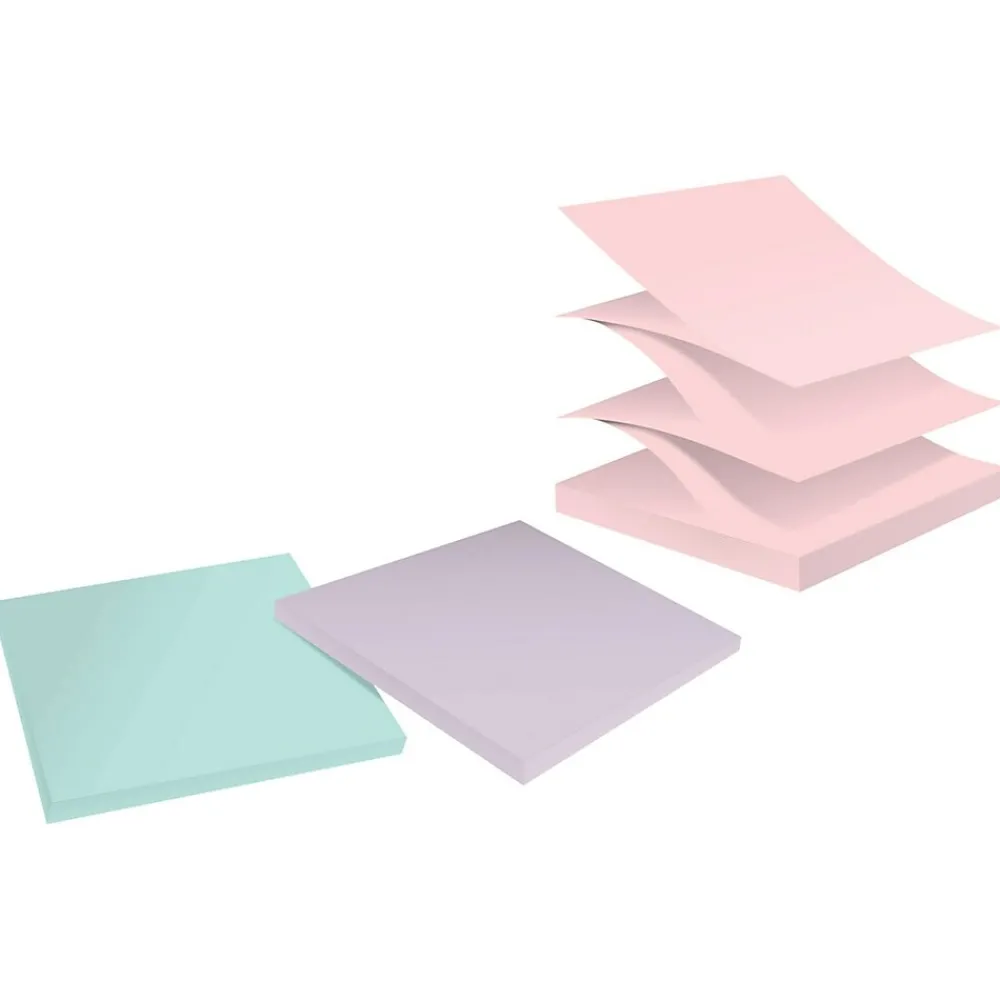 Post-It Notes*Post-it Recycled Super Sticky Pop-up Notes, 3" x 3", Collection, 70 Sheet/Pad, 6 Pads/Pack (R330R-6SSNRP) Wanderlust Pastels