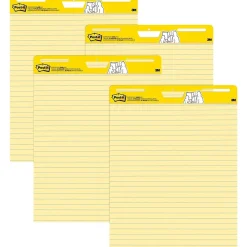 Easel Paper Pads*Post-it Super Sticky Easel Pad, 25" x 30", Lined, 30 Sheets/Pad, 4 Pads/Pack (561VAD4PK)