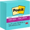 Post-It Notes*Post-it Super Sticky Notes, 3" x 3", Aqua Wave, 90 Sheet/Pad, 5 Pads/Pack (654-5AW)