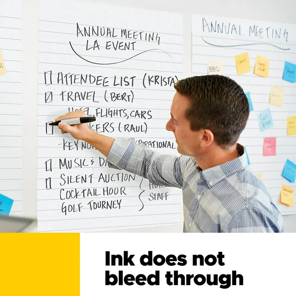 Easel Paper Pads*Post-it Super Sticky Notes, 25" x 30", Assorted Collection, Lined, 30 Sheet/Pad (561WLSS)