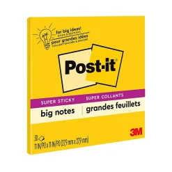Post-It Notes*Post-it Super Sticky Notes, Big Note, Bright Yellow, 30 Sheet/Pad (MMMBN11)