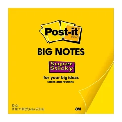 Post-It Notes*Post-it Super Sticky Notes, Big Note, Bright Yellow, 30 Sheet/Pad (MMMBN11)