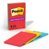 Post-It Notes*Post-it Super Sticky Notes, 4" x 6", Playful Primaries Collection, Lined, 90 Sheet/Pad, 3 Pads/Pack (6603SSAN)