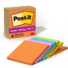 Post-It Notes*Post-it Super Sticky Notes, 4" x 4", Energy Boost Collection, Lined, 90 Sheet/Pad, 6 Pads/Pack (6756SSUC)