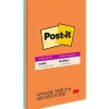 Sticky Notes*Post-it Super Sticky Notes, 5" x 8", Energy Boost Collection, Lined, 45 Sheet/Pad, 4 Pads/Pack (5845SSUC)