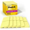 Sticky Notes*Post-it Super Sticky Notes, 4" x 4", Canary Collection, Lined, 90 Sheet/Pad, 12 Pads/Pack (675-12SSCP)