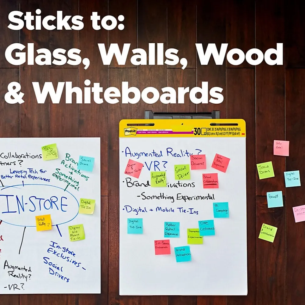 Easel Paper Pads*Post-it Super Sticky Wall Easel Pad, 25" x 30", 20 Sheets/Pad, 3 Pads/Pack (559 VAD20 3PK)