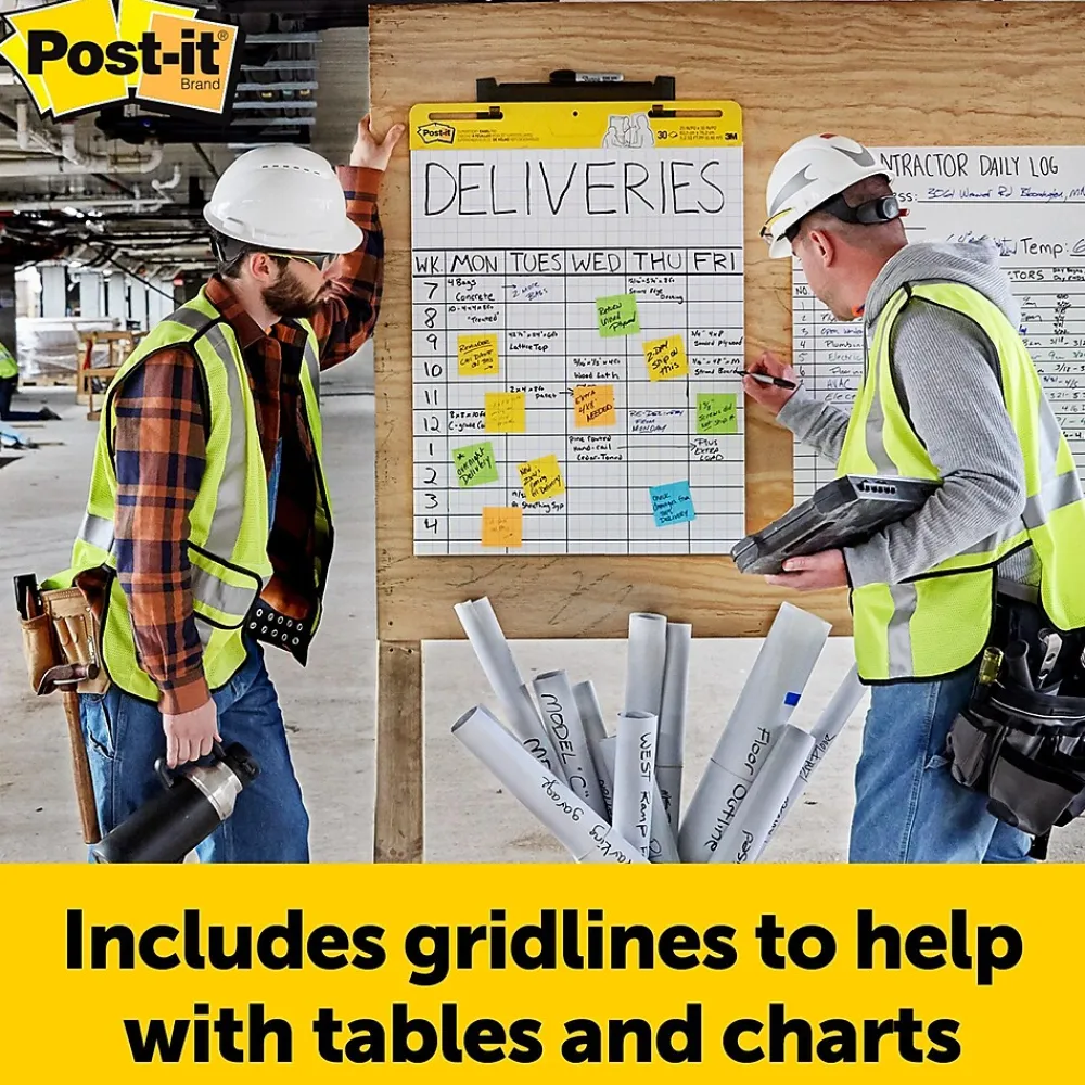 Easel Paper Pads*Post-it Super Sticky Wall Easel Pad, 25" x 30", Grid Lined, 30 Sheets/Pad, 4 Pads/Pack (560VAD4PK)