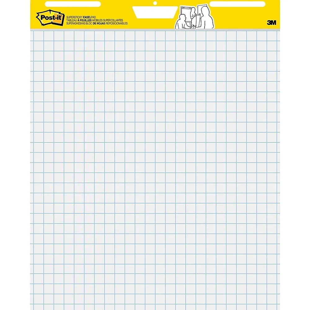 Easel Paper Pads*Post-it Super Sticky Wall Easel Pad, 25" x 30", Grid Lined, 30 Sheets/Pad, 4 Pads/Pack (560VAD4PK)
