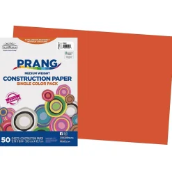 Construction Paper*Prang 12" x 18" Construction Paper, Orange, 50 Sheets/Pack (P6607-0001)