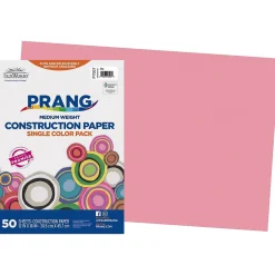 Construction Paper*Prang 12" x 18" Construction Paper, Pink, 50 Sheets/Pack (P7007-0001)