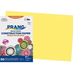Construction Paper*Prang 12" x 18" Construction Paper, Yellow, 50 Sheets/Pack (P8407-0001)